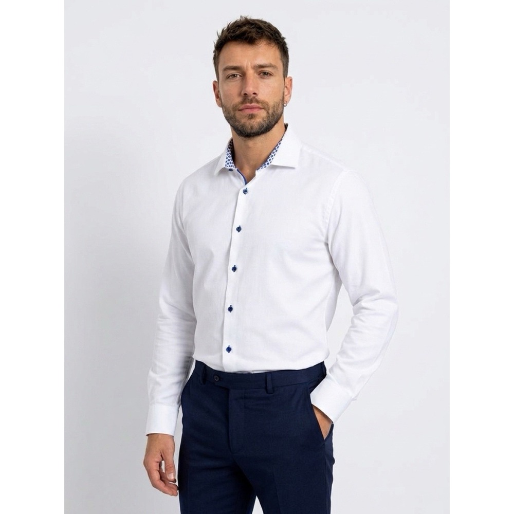 (10/b49)Avenue 21 White Casual Shirt Long Sleeve Premium Quality Size Xl